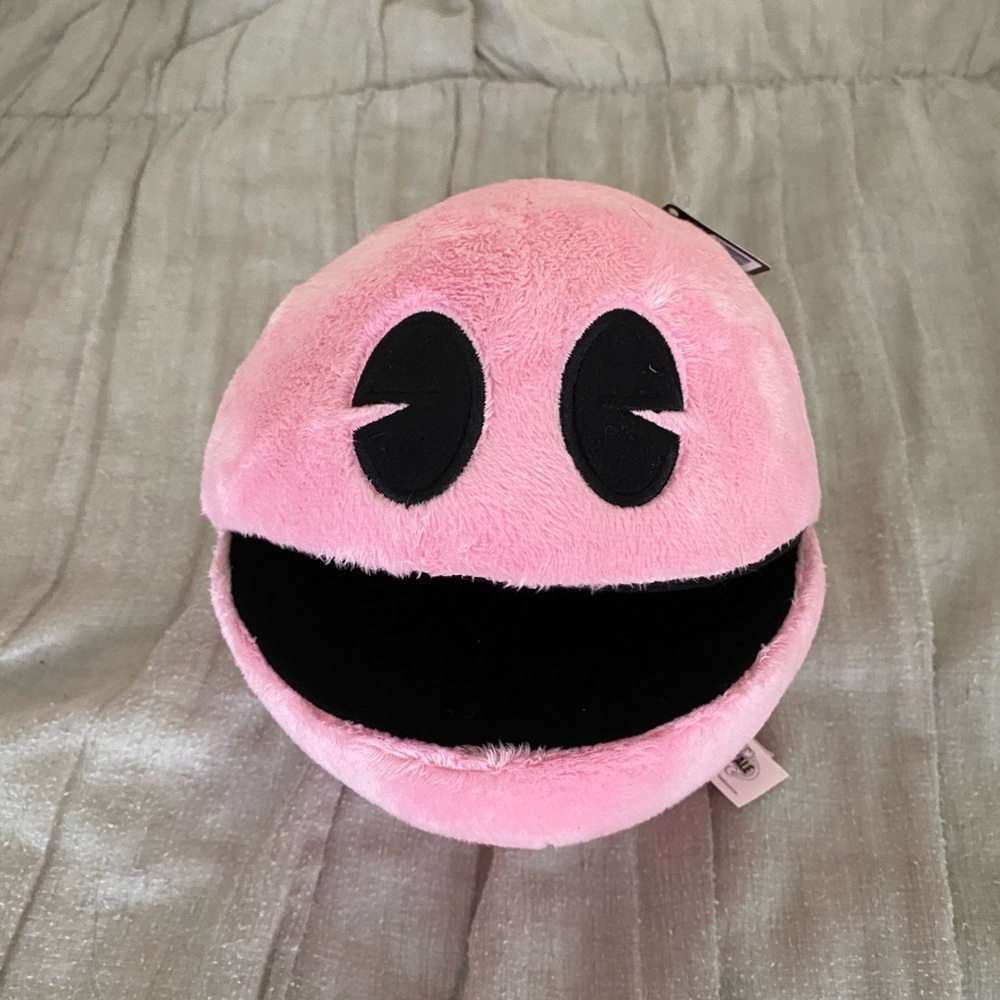 PAC MAN stuffed pink character plush; collectible